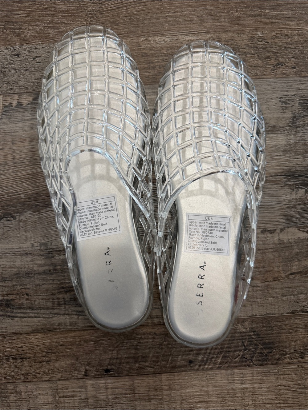 Serra Clear Silver Lattice Slip-On Flats
